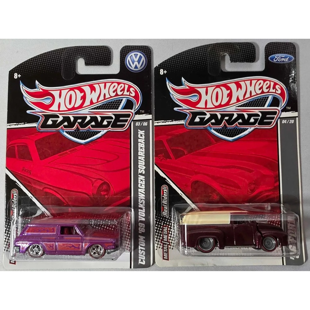 Hot Wheels Garage Ford 56 Ford Panel Delivery, 69 Volkswagen Real Rider 3 & 4/20